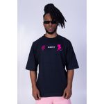 CAMISETA T-SHIRT OVERSIZED Panter - PRETO/ROSA