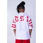 CAMISETA T-SHIRT OVERSIZED Branco/Vermelho