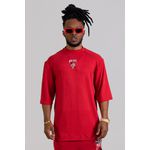 CAMISETA T-SHIRT OVERSIZED MOLETINHO VERMELHO