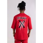 CAMISETA T-SHIRT OVERSIZED MOLETINHO VERMELHO