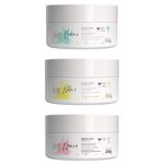 kit Cronograma Capilar composto por 1 Máscara Nutri +, 1 Máscara Hidra +, Máscara Nano +. (incluso caixinha personalizada)