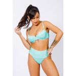 Conjunto de Biquíni Retro Hot Pants - Azul Bebe