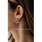 Brinco Argola Golden e Silver - Ouro M