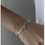 Pulseira Canutilho e Coração Cravejado Ouro 