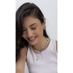 Colar Meio a Meio Azul Ouro