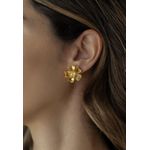 Brinco Flor Amarela Ouro