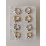 Brinco Argola Golden e Silver Ouro P 