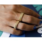 Anel Retangular Vintage Ouro 