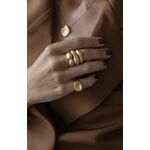 Anel Duplo Acetinado Ouro