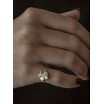 Anel Dedinho Flor Acetinado Ouro 