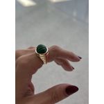Anel Gomos Verde Ouro