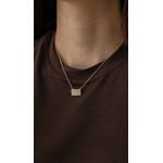 Colar Retângulo Cravejado Ouro