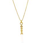 Colar Fish Cravejado Ouro 