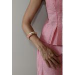 Bracelete Rosa e Off White Ouro