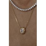 Colar Oval Prata 925 Ouro 