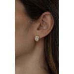 Brinco Oval Prata 925 Ouro 