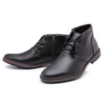 Coturno Masculino em Couro Nobre com Zíper Lateral