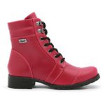 Coturno vermelho Feminino Militar Motoqueiro Botinha Bota 