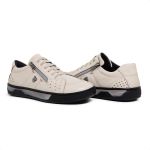 Sapatênis Tenis Tênis Couro Forrado Ziper Lateral 