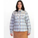 Camisa Flanela Xadrez Lacinho Creme