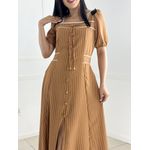 Vestido Risca Giz Caramelo 