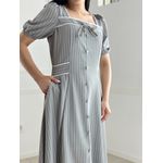 Vestido Risca Giz Cinza 