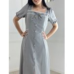 Vestido Risca Giz Cinza 