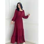 Vestido longo Marsala 