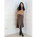 Vestido tricô Modal Nude/Preto