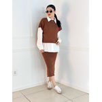 Conjunto Tricô Modal Telha 
