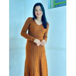 Vestido Tricô Caramelo 