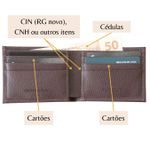 Carteira Masculina Horizontal Couro Legítimo Cor Marrom