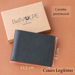 Carteira Masculina Horizontal Couro Legítimo Cor Preta