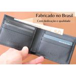 Carteira Masculina Horizontal Couro Legítimo Cor Preta
