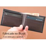 Carteira Masculina Horizontal Couro Legítimo Cor Preta e Marrom