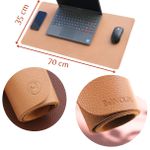 Mouse Pad Grande Desk Pad Desk Mat Mousepad Gamer Couro Legítimo Cor Bege