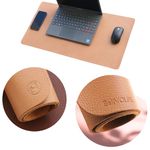 Mouse Pad Grande Desk Pad Desk Mat Mousepad Gamer Couro Legítimo Cor Bege