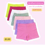 KIT SHORT INTERNO INFANTIL (CORES SORTIDAS) - 02 UNIDADES
