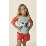 PIJAMA INFANTIL FEMININO - STITCH E HELLO KITTY VERDE BEBÊ