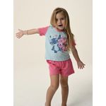 PIJAMA INFANTIL FEMININO - LILO & STITCH AZUL BEBÊ