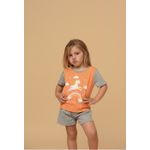 PIJAMA INFANTIL FEMININO - UNICÓRNIO LARANJA