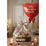 Cesta De Café Com Flores e Caneca