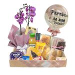 Cesta de Café da Manha Premium com Orquidea