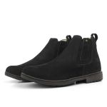 Botina Chelsea Nobuck | Couro legítimo - Preto