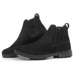 Botina Chelsea Nobuck | Couro legítimo - Preto