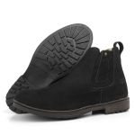 Botina Chelsea Nobuck | Couro legítimo - Preto