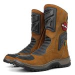 Bota Motociclista Strom 4000 Couro Legítimo-Caramelo