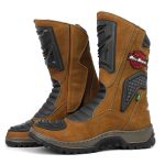 Bota Motociclista Strom 4000 Couro Legítimo-Caramelo