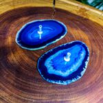 Incensário Agata Azul de Chapa + 1 Caixa de incenso vareta de Brinde. 