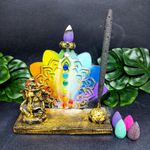 Incensário 7 Chakras Ganesha + 5 Incensos de Cone de Brinde 